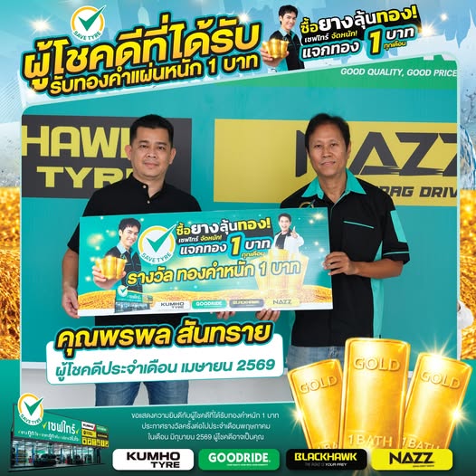 ผู้โชคดีประจำเดือน เมษายน 2569